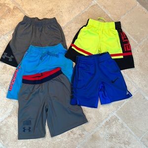 Boys Under Armour & Nike Shorts - 5 Pairs! Size XS assorted colors